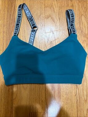 Lorna Jane Teal Logo-Strap Low-Impact Sports Bralette